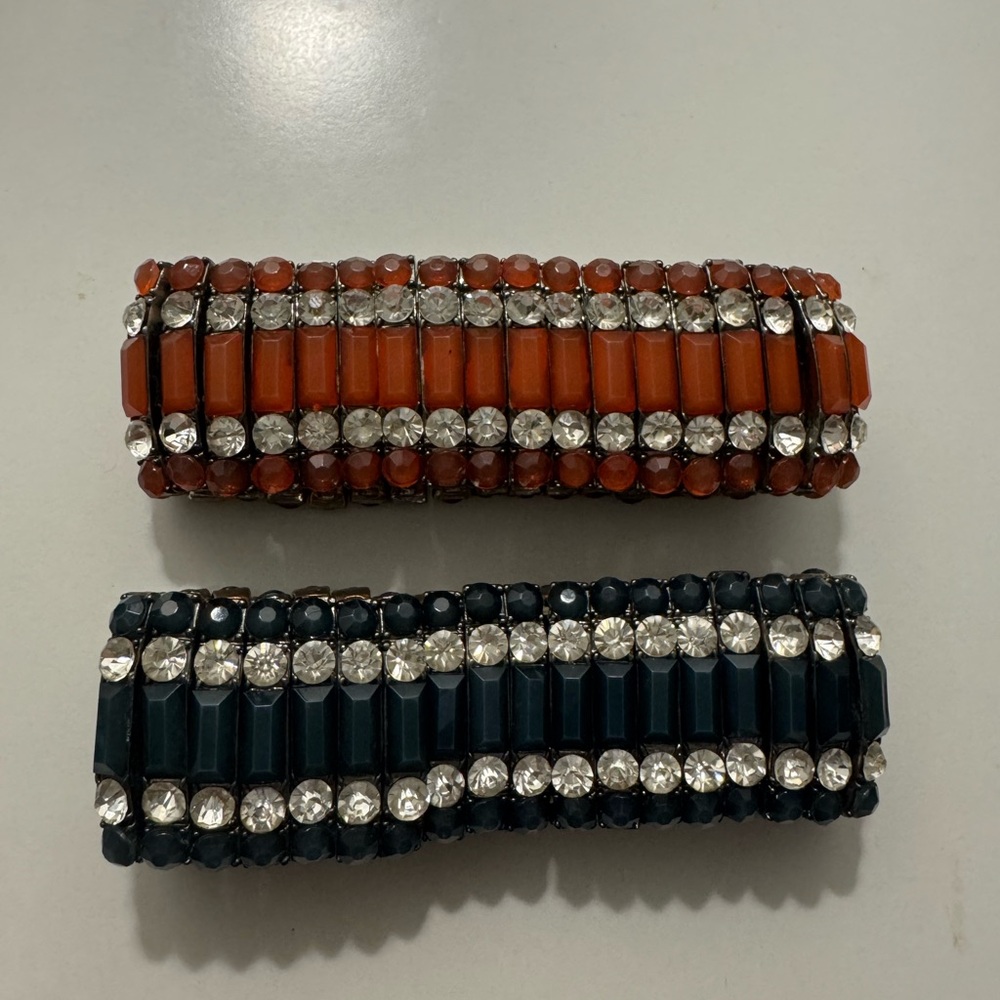 Pair of Rhinestone Stretch Crystal Bracelets